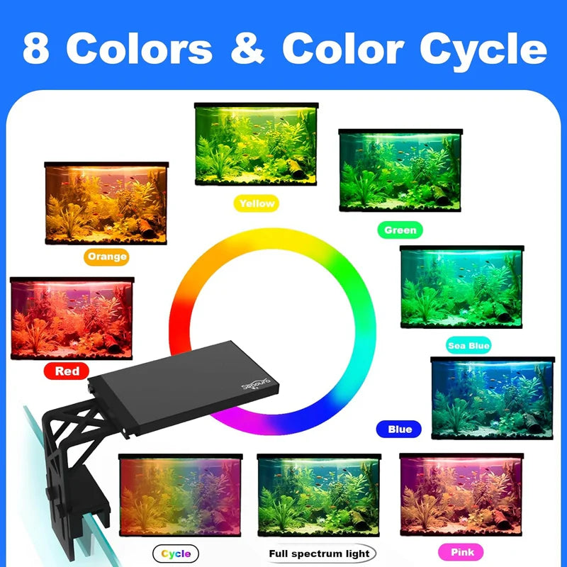 Seaoura SR-617 24/7 Cycle WRGB Full Spectrum Clip On Aquarium Light- BRAND NEW