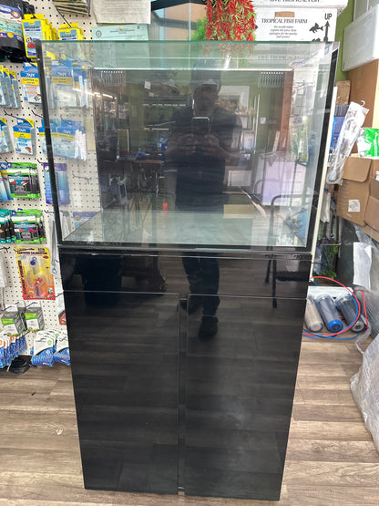 JBJ 45 Gallon Rimless Saltwater Aquarium with Stand RF-45 (lightly USED) (BLACK STAND)