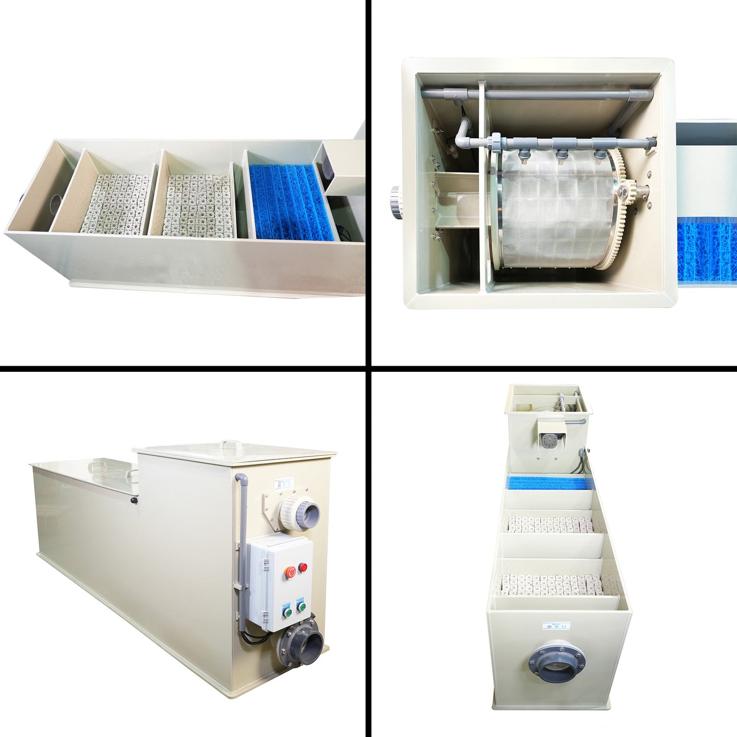 Macro Drum Pond Filter with Filter Media, Integrated Filtration Equipment, 30 Tons 8000 GPH  Efficient Filter Media