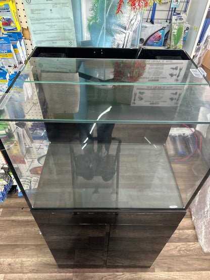 JBJ 45 Gallon Rimless Saltwater Aquarium with Stand RF-45 (lightly USED) (BLACK STAND)